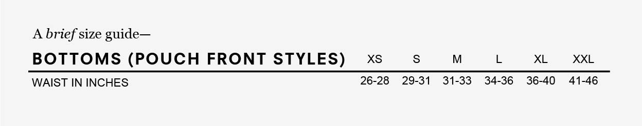 Boy Smells Unmentionables Size Guide